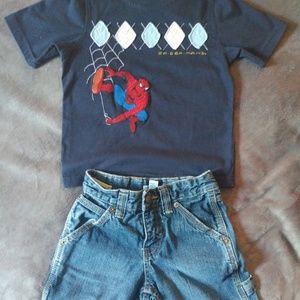 This listing includes both items. Boys shirt/short